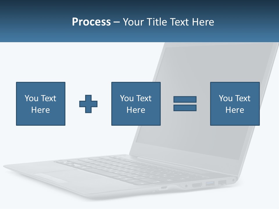 A Laptop Computer Sitting On Top Of A White Table PowerPoint Template