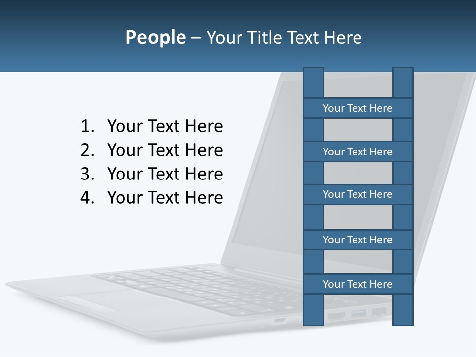 A Laptop Computer Sitting On Top Of A White Table PowerPoint Template