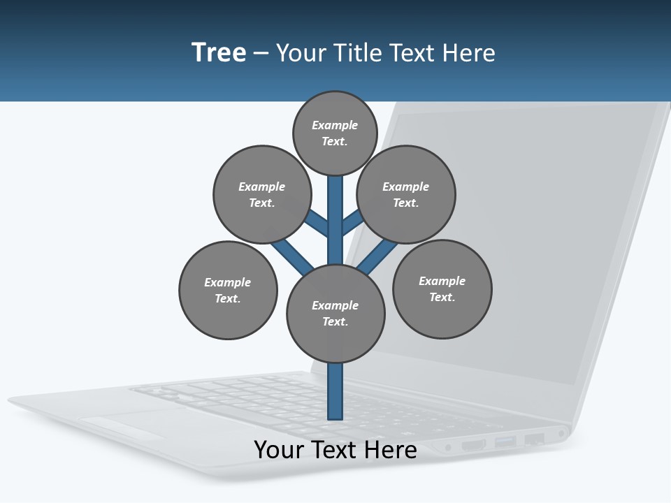 A Laptop Computer Sitting On Top Of A White Table PowerPoint Template