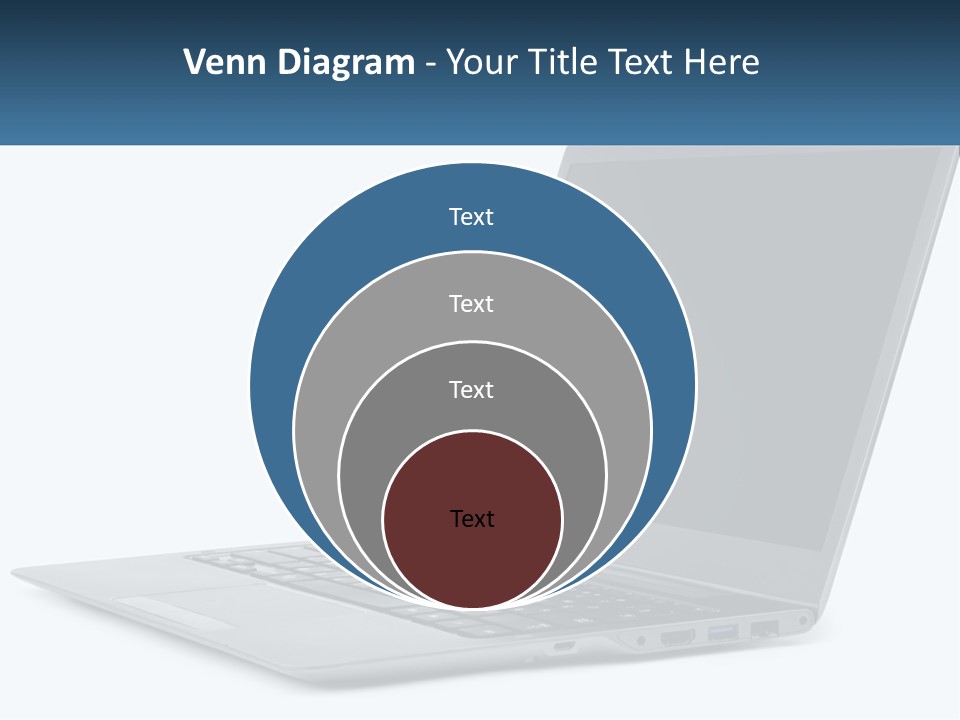 A Laptop Computer Sitting On Top Of A White Table PowerPoint Template
