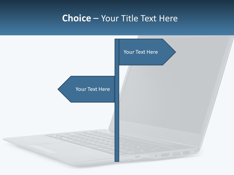 A Laptop Computer Sitting On Top Of A White Table PowerPoint Template