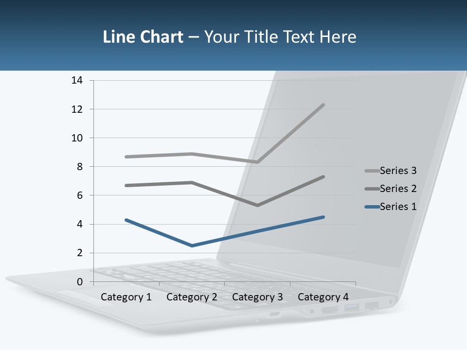 A Laptop Computer Sitting On Top Of A White Table PowerPoint Template