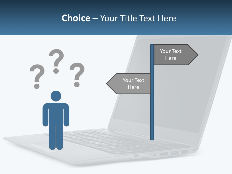 A Laptop Computer Sitting On Top Of A White Table PowerPoint Template