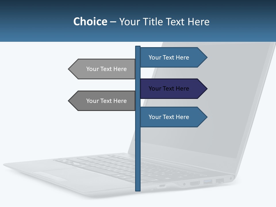 A Laptop Computer Sitting On Top Of A White Table PowerPoint Template