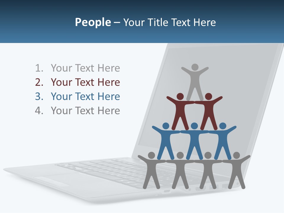 A Laptop Computer Sitting On Top Of A White Table PowerPoint Template