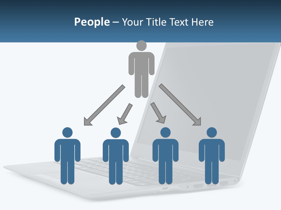 A Laptop Computer Sitting On Top Of A White Table PowerPoint Template