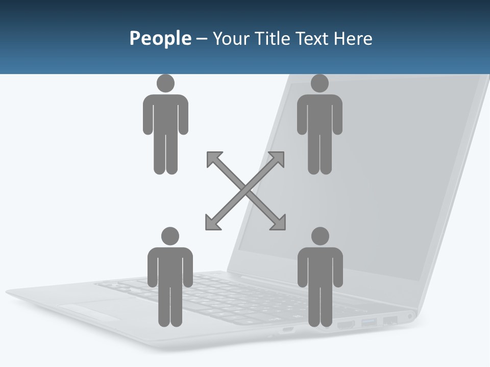 A Laptop Computer Sitting On Top Of A White Table PowerPoint Template