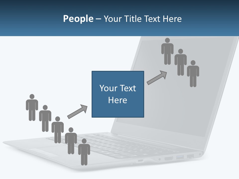 A Laptop Computer Sitting On Top Of A White Table PowerPoint Template