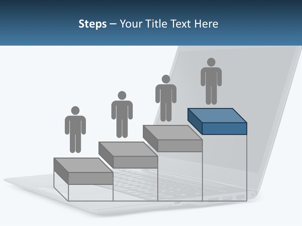 A Laptop Computer Sitting On Top Of A White Table PowerPoint Template