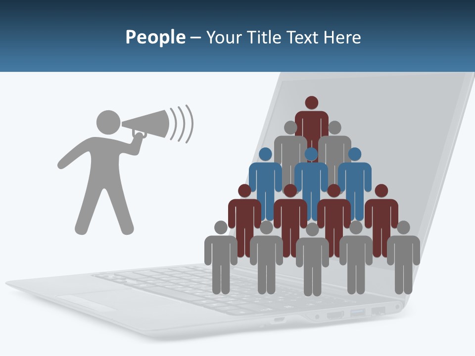 A Laptop Computer Sitting On Top Of A White Table PowerPoint Template