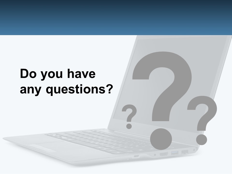 A Laptop Computer Sitting On Top Of A White Table PowerPoint Template