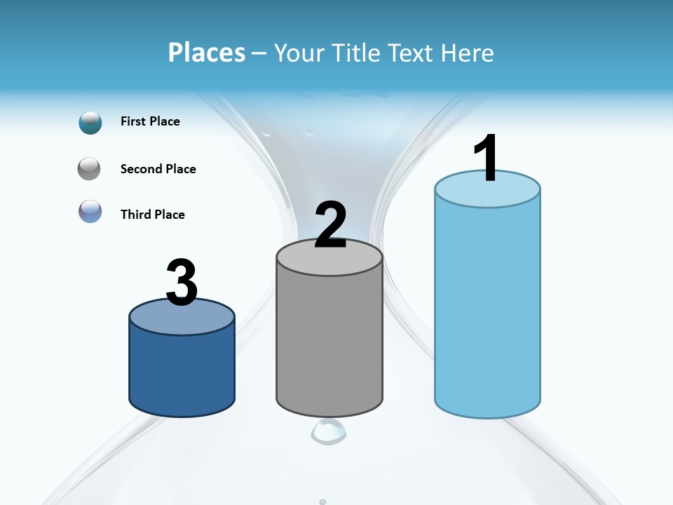 A Blue And White Hourglass With Water In It PowerPoint Template