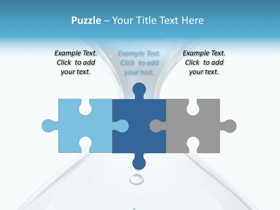 A Blue And White Hourglass With Water In It PowerPoint Template