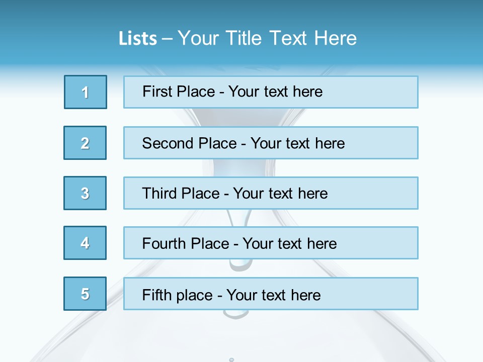 A Blue And White Hourglass With Water In It PowerPoint Template