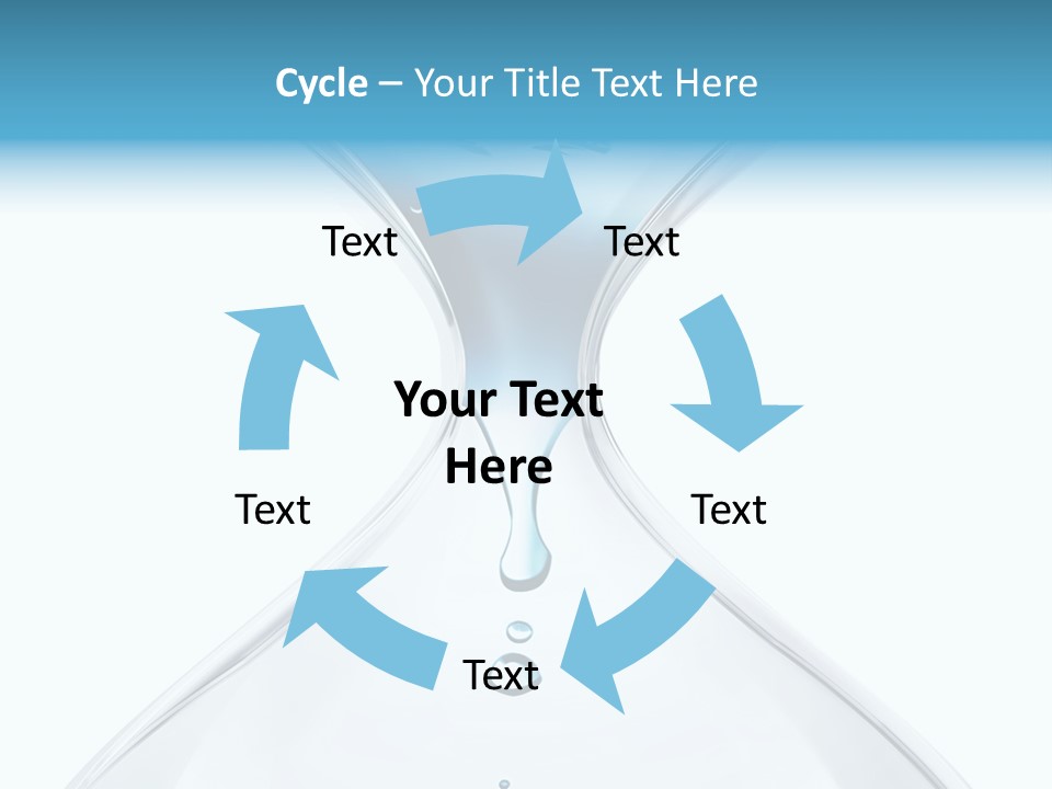 A Blue And White Hourglass With Water In It PowerPoint Template