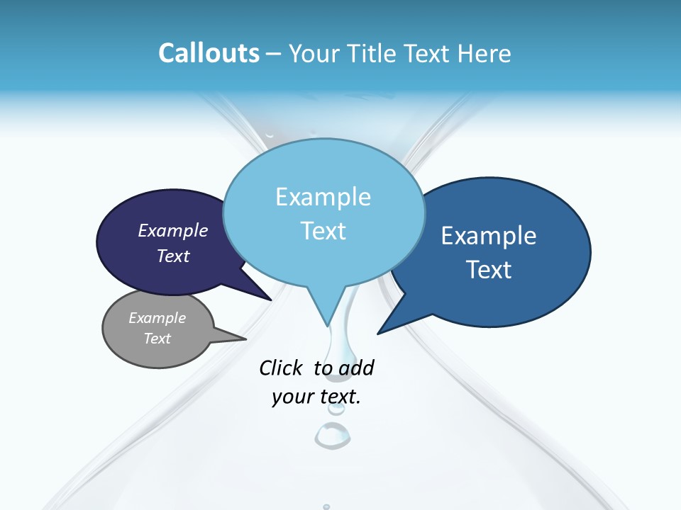 A Blue And White Hourglass With Water In It PowerPoint Template
