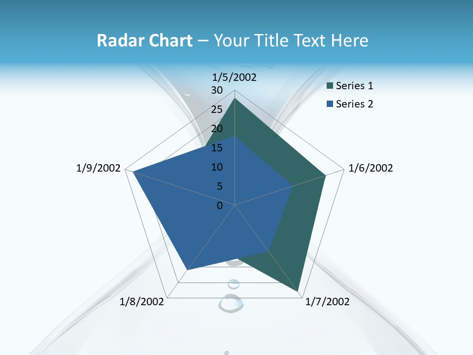 A Blue And White Hourglass With Water In It PowerPoint Template