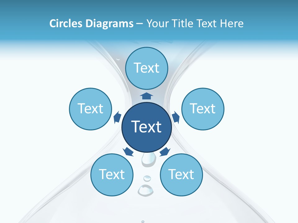 A Blue And White Hourglass With Water In It PowerPoint Template