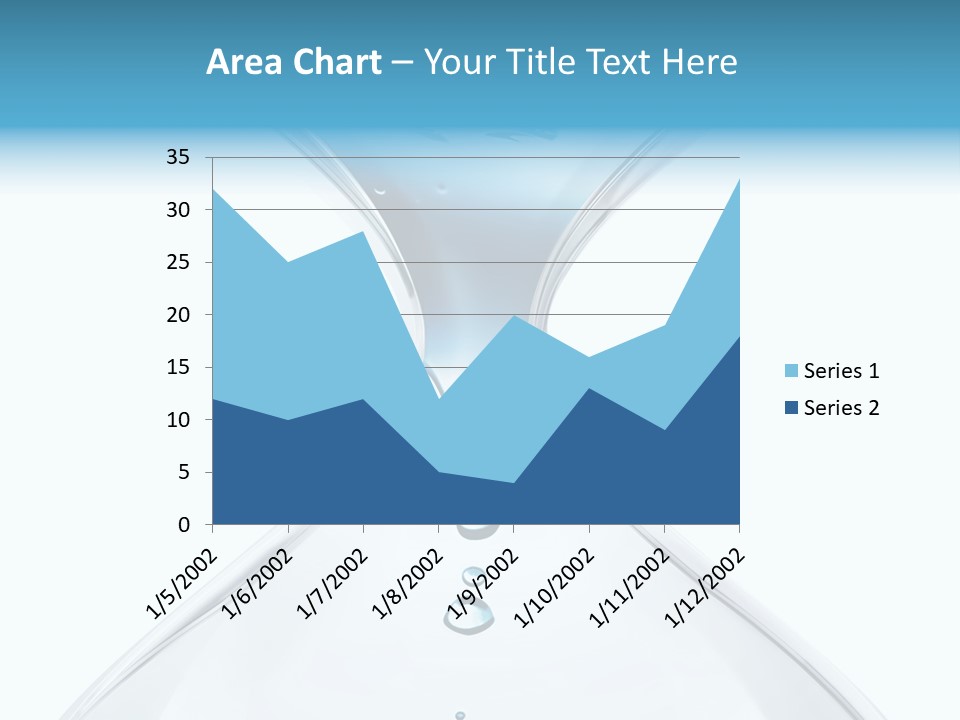 A Blue And White Hourglass With Water In It PowerPoint Template