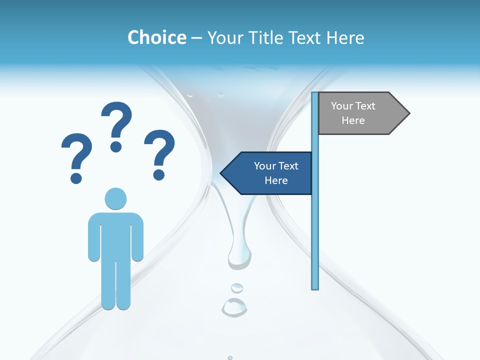 A Blue And White Hourglass With Water In It PowerPoint Template
