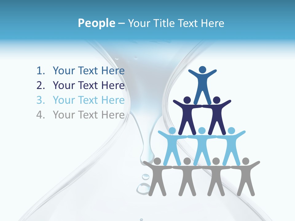 A Blue And White Hourglass With Water In It PowerPoint Template