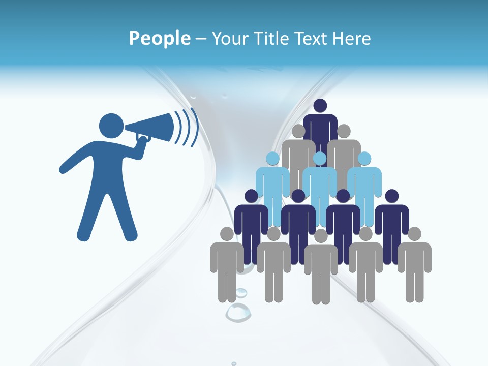 A Blue And White Hourglass With Water In It PowerPoint Template