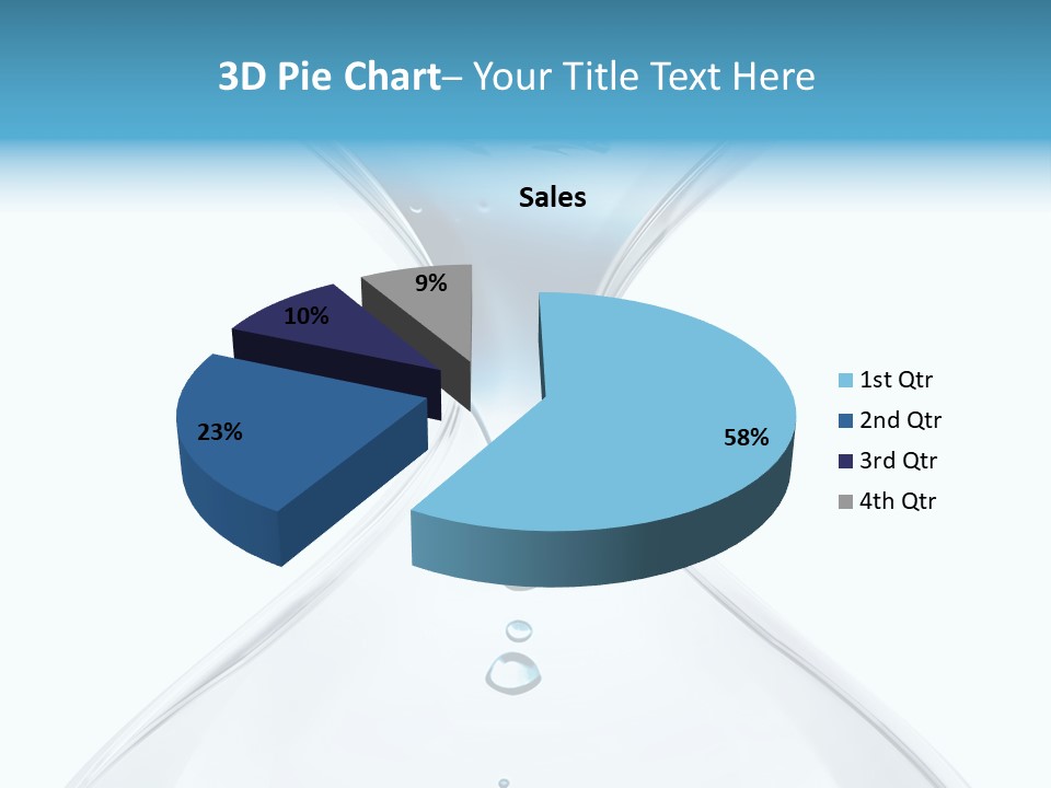 A Blue And White Hourglass With Water In It PowerPoint Template