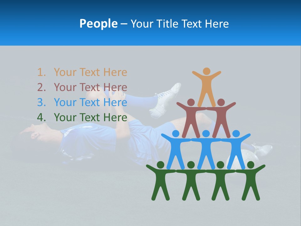 A Man Laying On The Ground With A Soccer Ball PowerPoint Template