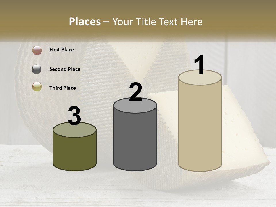 A Piece Of Cheese On Top Of A Wooden Table PowerPoint Template