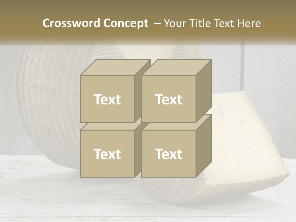 A Piece Of Cheese On Top Of A Wooden Table PowerPoint Template