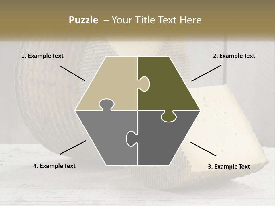 A Piece Of Cheese On Top Of A Wooden Table PowerPoint Template