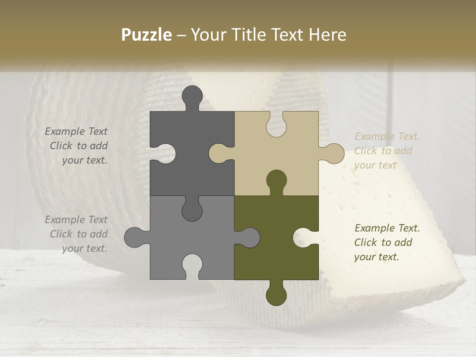 A Piece Of Cheese On Top Of A Wooden Table PowerPoint Template