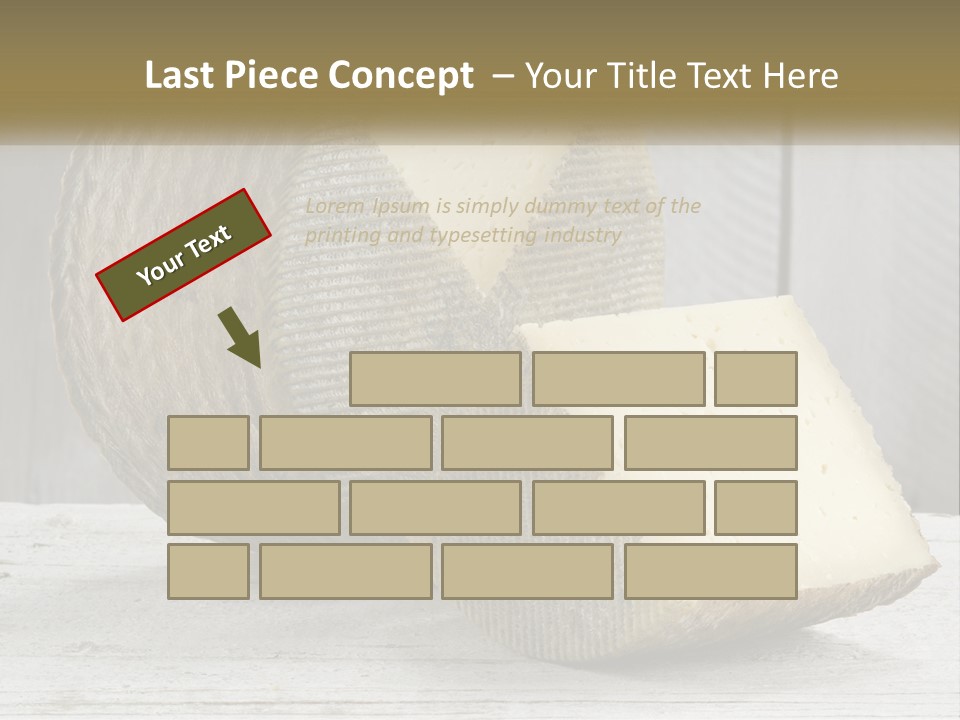 A Piece Of Cheese On Top Of A Wooden Table PowerPoint Template