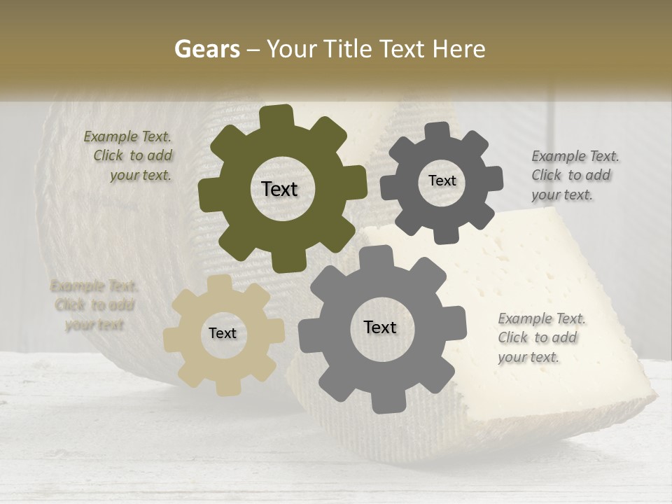 A Piece Of Cheese On Top Of A Wooden Table PowerPoint Template