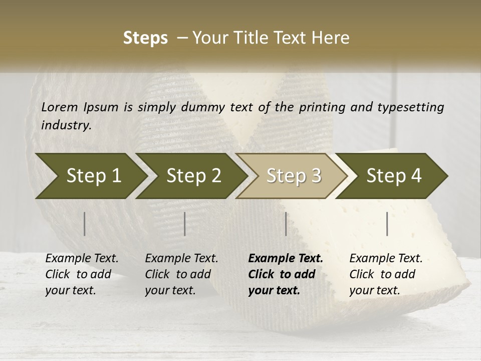 A Piece Of Cheese On Top Of A Wooden Table PowerPoint Template