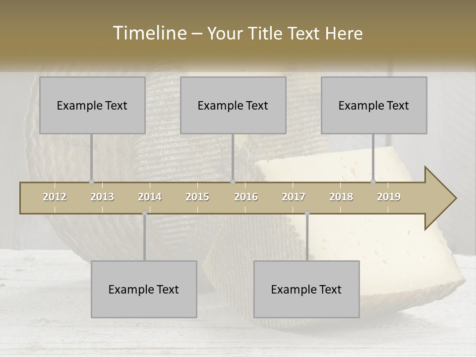 A Piece Of Cheese On Top Of A Wooden Table PowerPoint Template