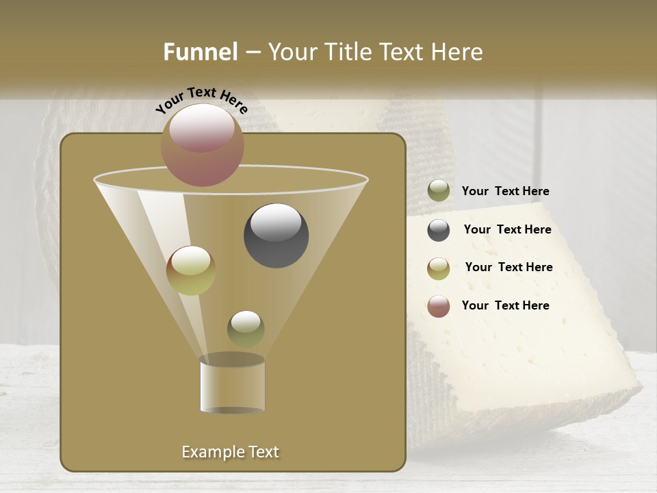 A Piece Of Cheese On Top Of A Wooden Table PowerPoint Template