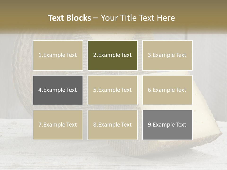 A Piece Of Cheese On Top Of A Wooden Table PowerPoint Template