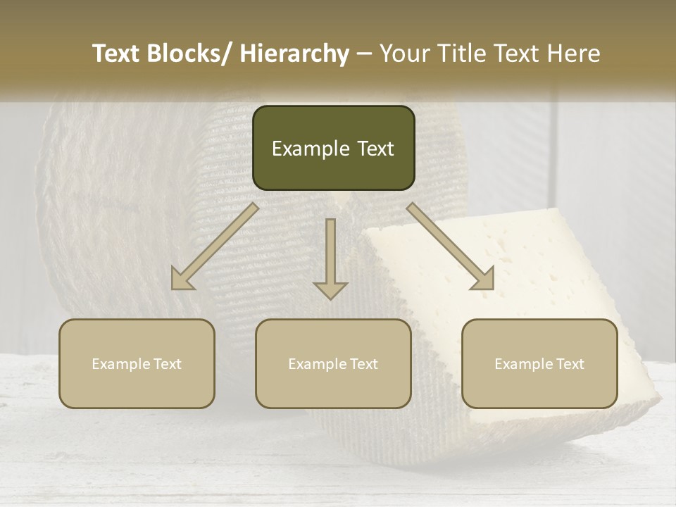 A Piece Of Cheese On Top Of A Wooden Table PowerPoint Template