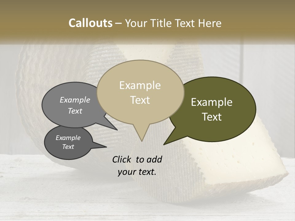 A Piece Of Cheese On Top Of A Wooden Table PowerPoint Template