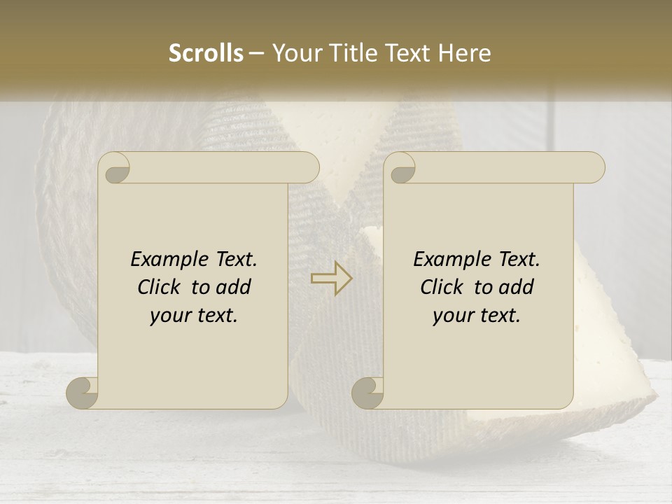 A Piece Of Cheese On Top Of A Wooden Table PowerPoint Template