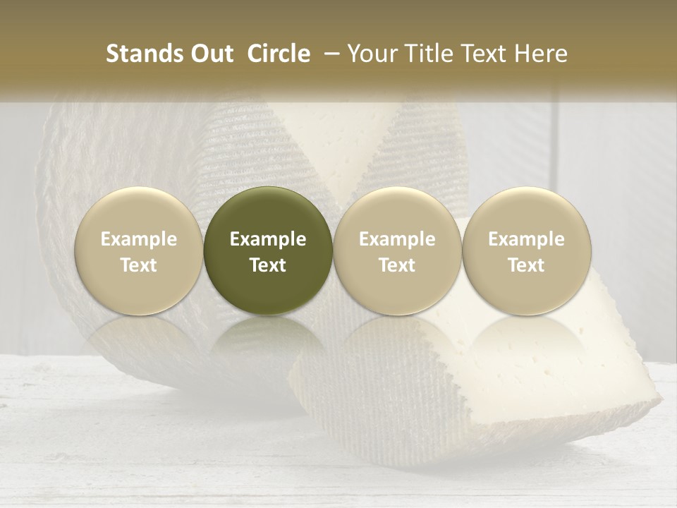 A Piece Of Cheese On Top Of A Wooden Table PowerPoint Template