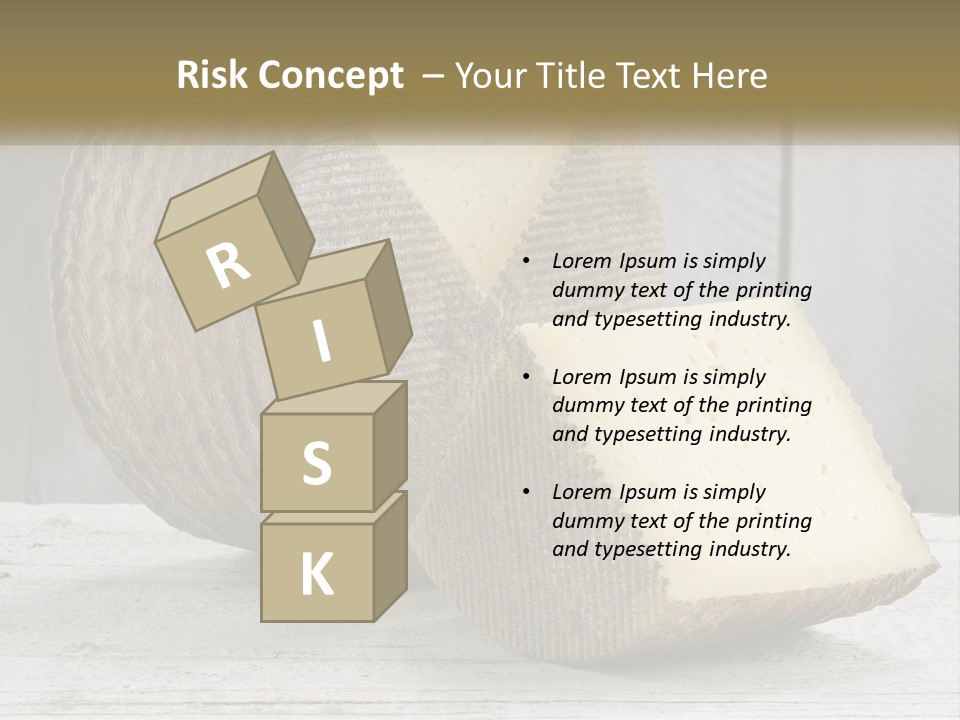 A Piece Of Cheese On Top Of A Wooden Table PowerPoint Template