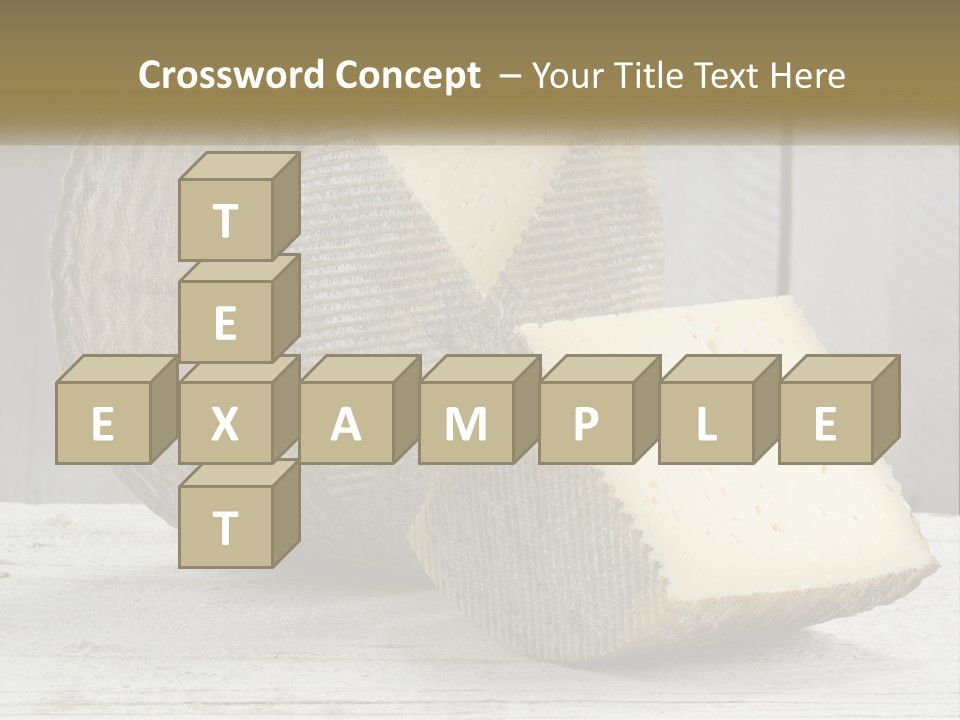 A Piece Of Cheese On Top Of A Wooden Table PowerPoint Template