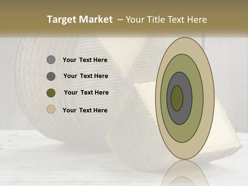 A Piece Of Cheese On Top Of A Wooden Table PowerPoint Template