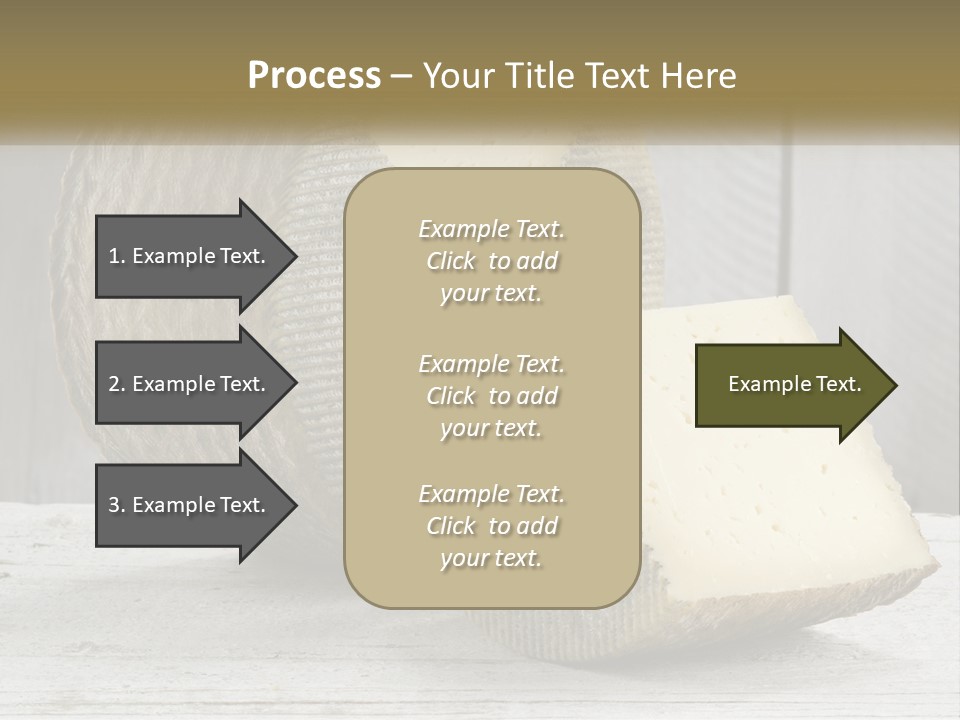 A Piece Of Cheese On Top Of A Wooden Table PowerPoint Template