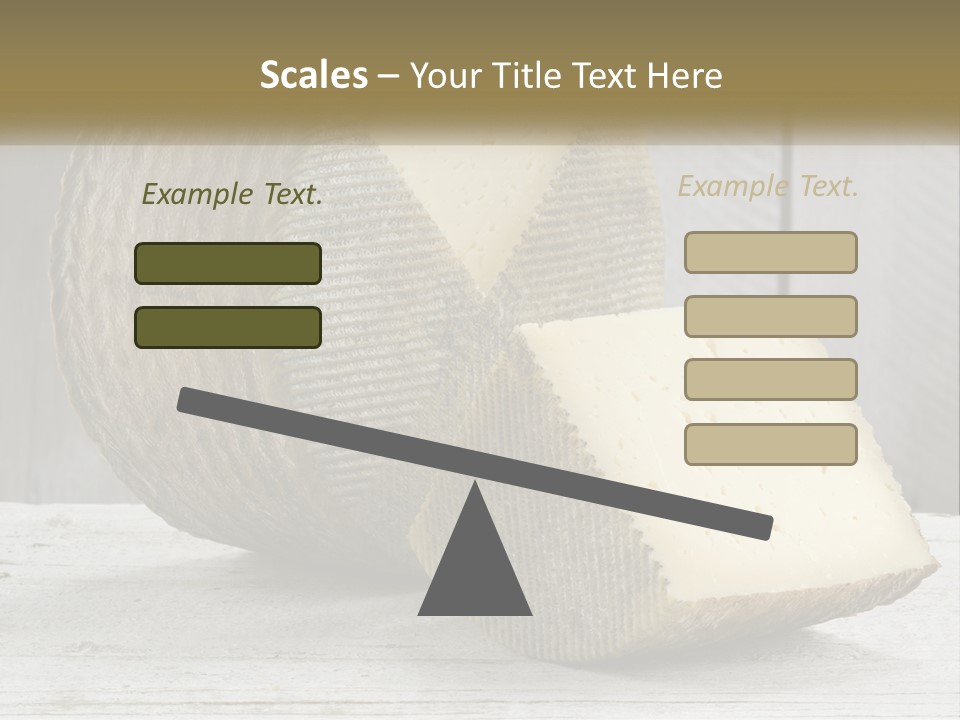 A Piece Of Cheese On Top Of A Wooden Table PowerPoint Template