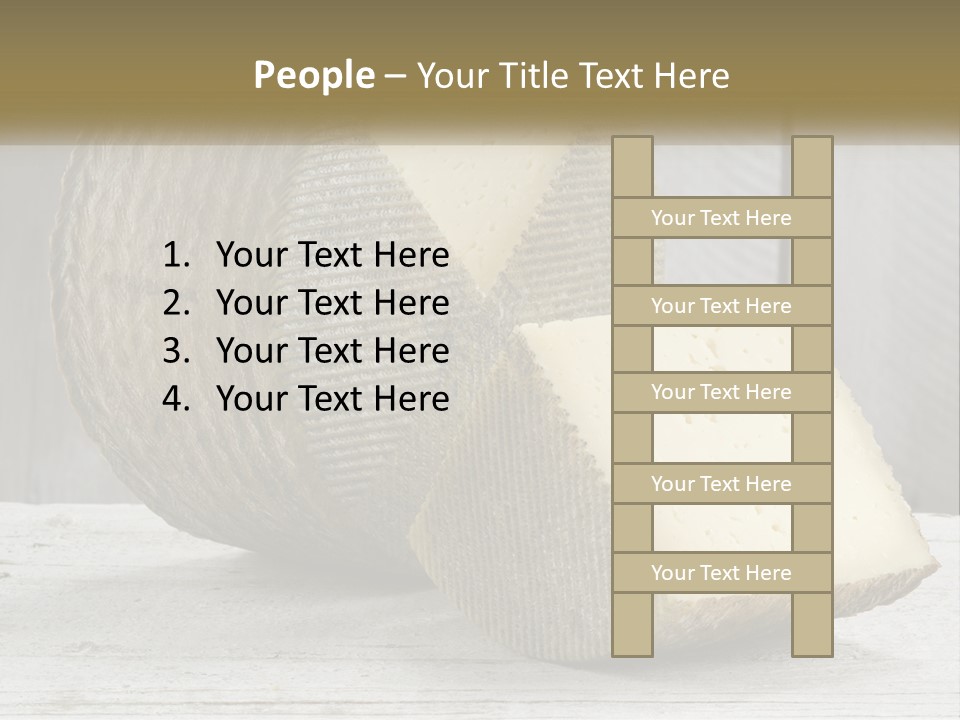 A Piece Of Cheese On Top Of A Wooden Table PowerPoint Template