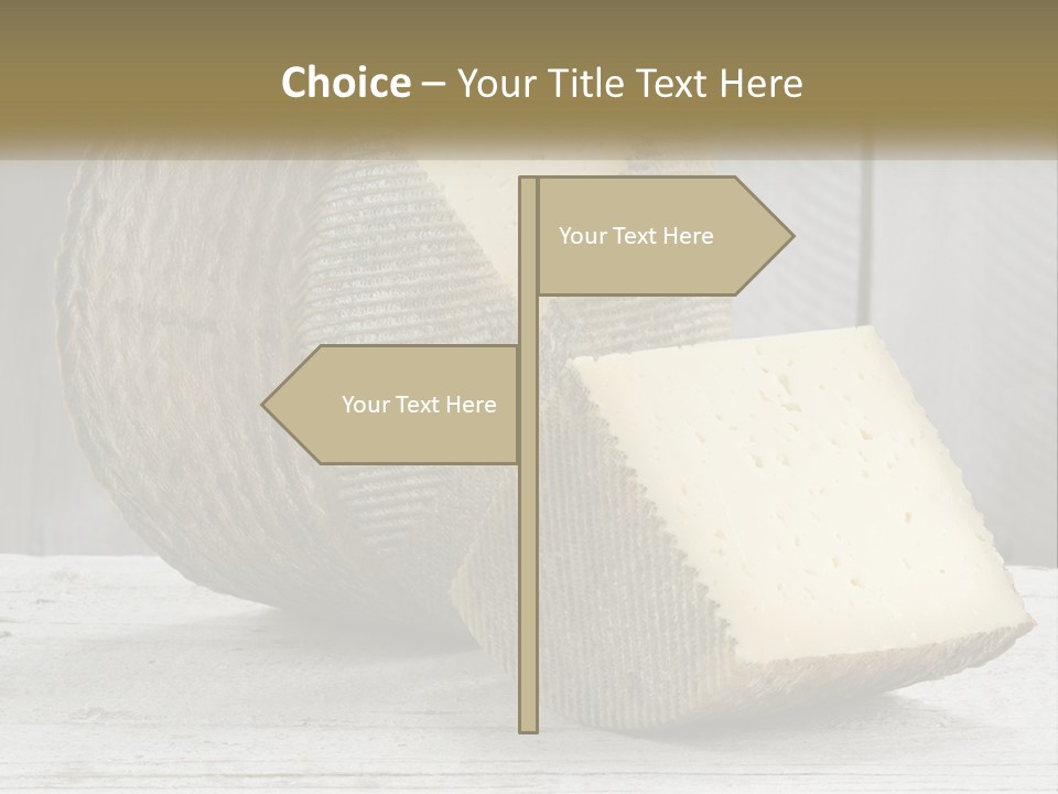 A Piece Of Cheese On Top Of A Wooden Table PowerPoint Template