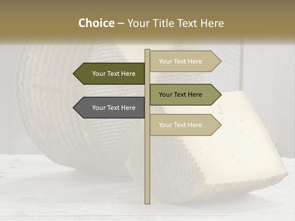 A Piece Of Cheese On Top Of A Wooden Table PowerPoint Template